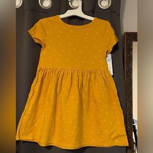 Cat & Jack Girls Mustard Heart Dress Size 4T
